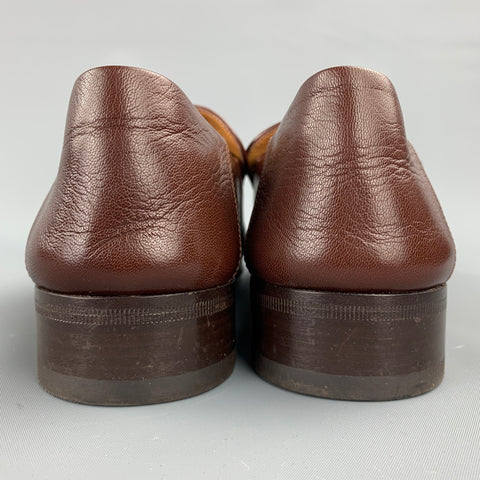 GUCCI Size 10.5  Brown Leather Horsebit Slip On Loafers
