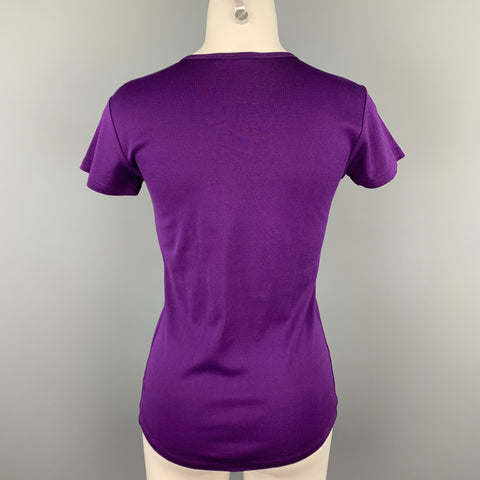 RALPH LAUREN Black Label Size M Purple Mercerized Cotton Crew-Neck T-shirt