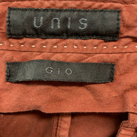 UNIS Size 34 Brown Cotton Chino Casual Pants