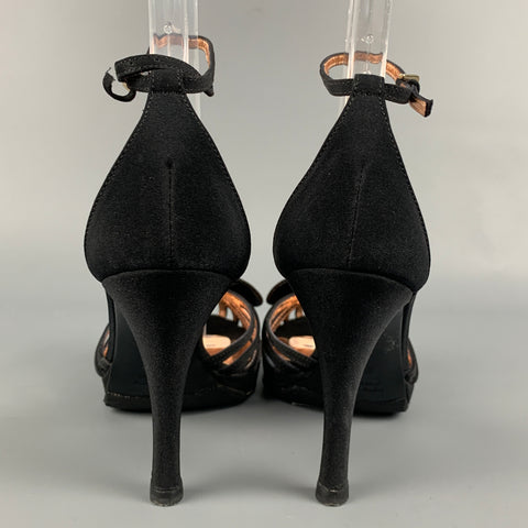 SERGIO ROSSI Talla 5.5 Sandalias con lazo y tiras negras