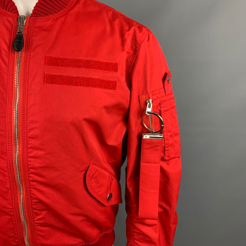 GIVENCHY Size 40 Red Polyester / Cotton Zip Up Bomber Jacket