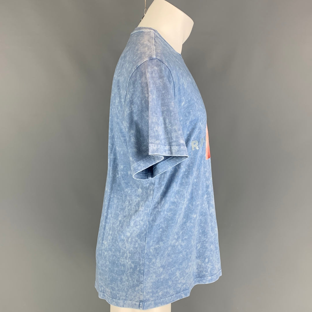 ROCHAMBEAU Size XS Light Blue Graphic Cotton T-shirt