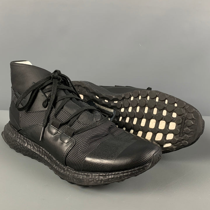Y-3 Size 9.5 Black Mixed Materials Kozoko High Sneakers