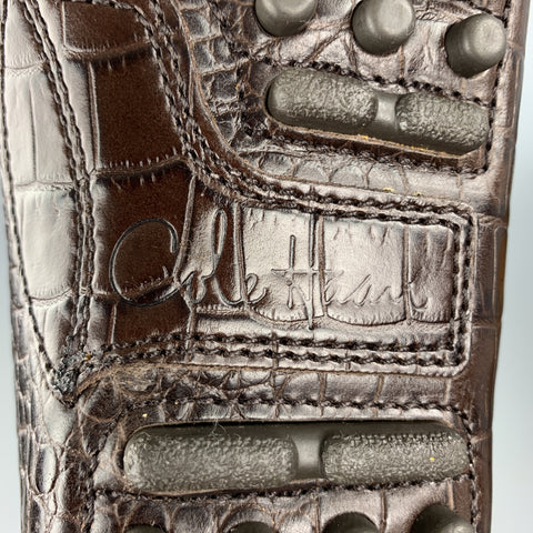 COLE HAAN Gunnison Size 9 Brown Embossed Leather Drivers Loafers