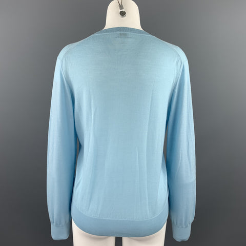 TSE Size M Light Blue Knitted Wool Buttoned Cardigan