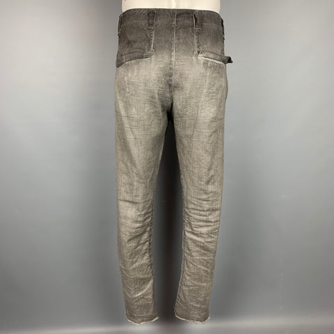 TRANSIT UOMO Size 34 Grey Distressed Cotton / Ramie Narrow leg Casual Pants