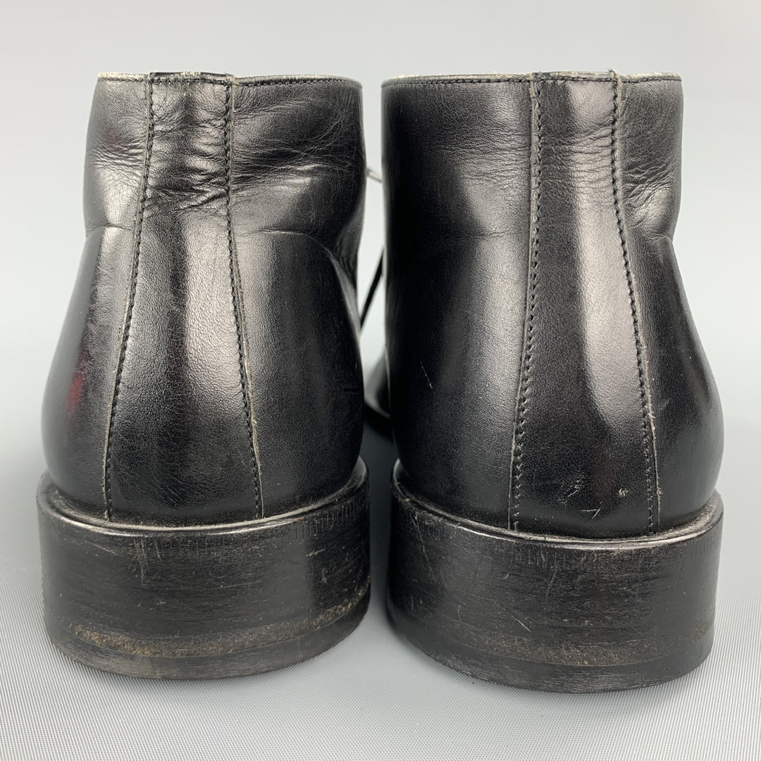 BALLY Size 9 Black Leather Chukka Lace Up Shoes