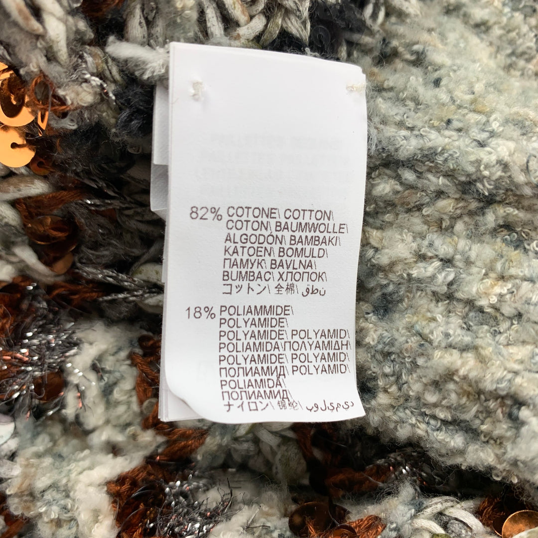 BRUNELLO CUCINELLI Multi-Color Sequin Cotton Blend Cropped Cardigan