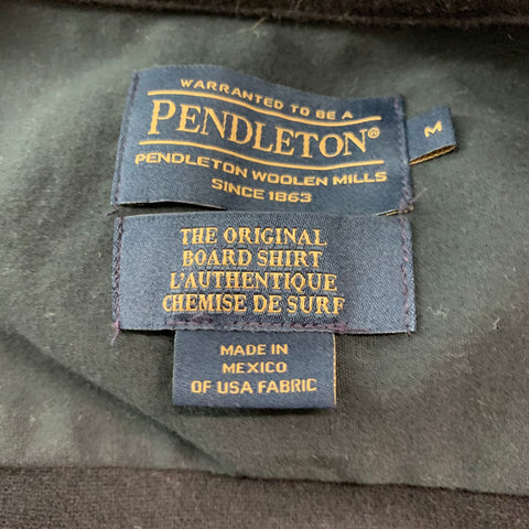 PENDLETON Size M Black Virgin Wool Patch Pockets Long Sleeve Shirt