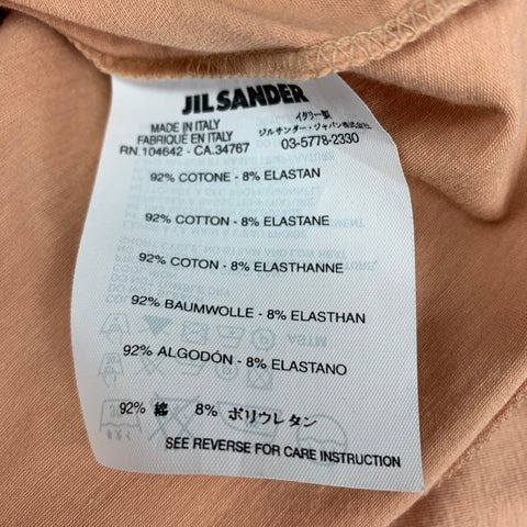 JIL SANDER Talla M Camiseta sin mangas con ribete en contraste de algodón naranja