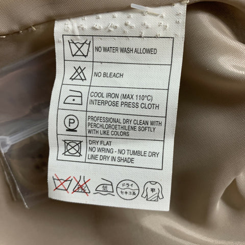 SANTINO Chaqueta con solapa de muesca de cuero caqui talla 12