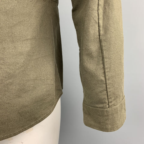 NICE COLLECTIVE L Olive Linen Notch Lapel  Jacket