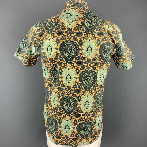 PS by PAUL SMITH Size M Green & Yellow Print Cotton Button Up Short Sleeve Shirt