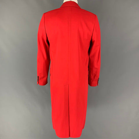 PAUL SMITH Size S Red Wool Polyamide Hidden Placket Coat