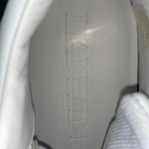 LANVIN Size 11 White Mixed Materials Leather High Top Sneakers