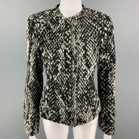 GIORGIO ARMANI Size 6 Grey Black Not Listed Animal Print Zip Up Jacket
