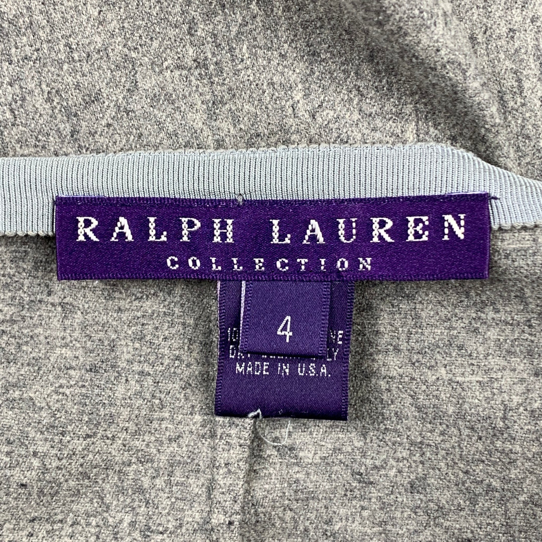 RALPH LAUREN Collection Size 4 Grey Heather Wool Wide Leg Dress Pants
