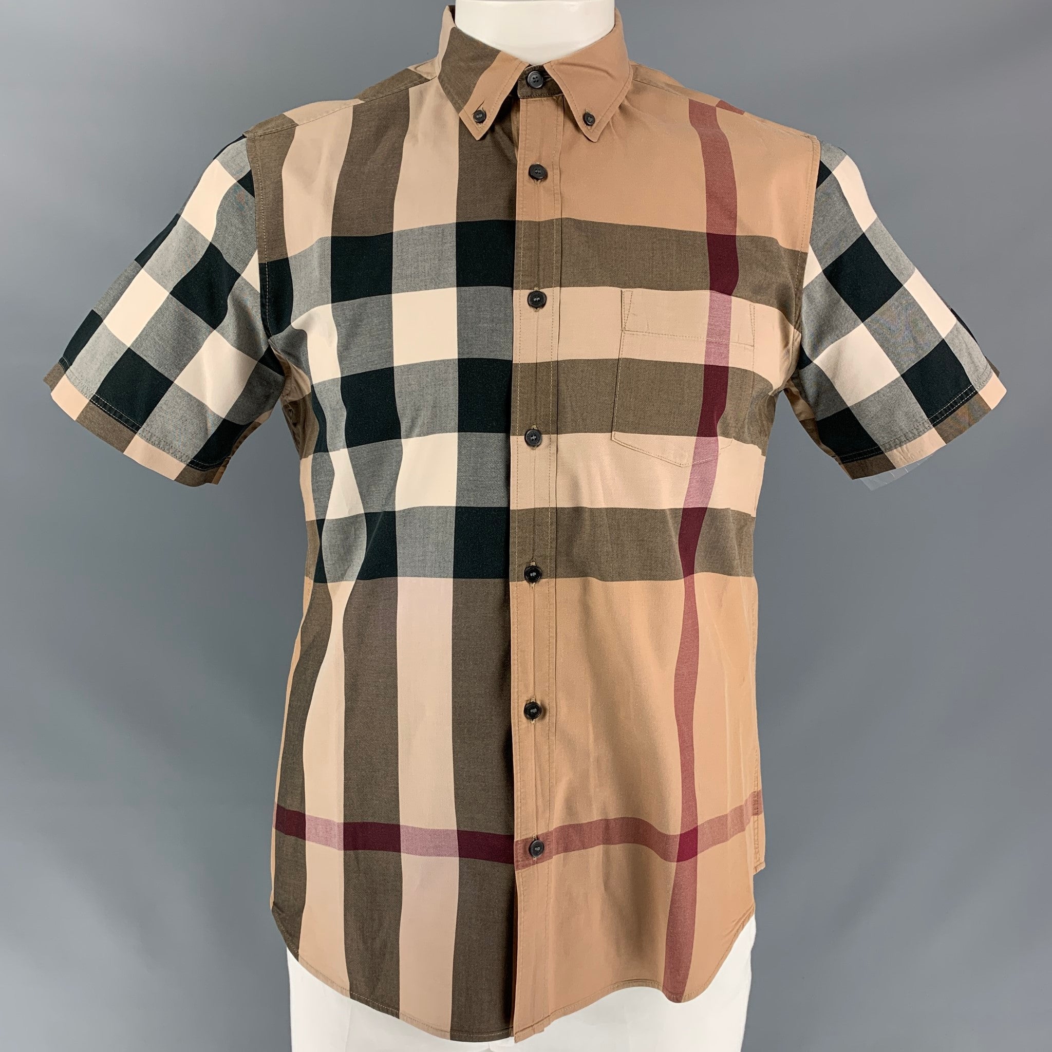 Burberry button down short sleeve online