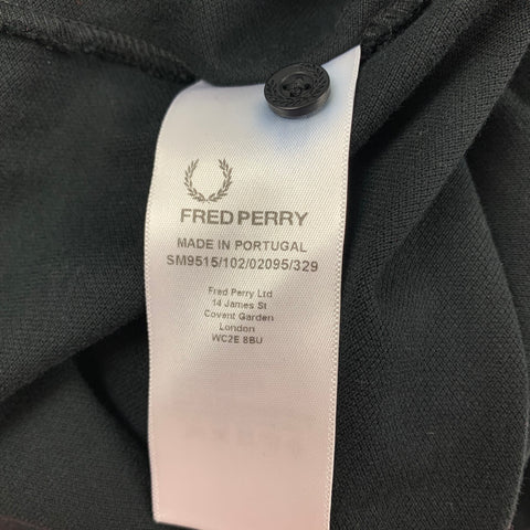 RAF SIMONS x FRED PERRY Size M Black Contrast Trim Cotton Short Sleeve Polo