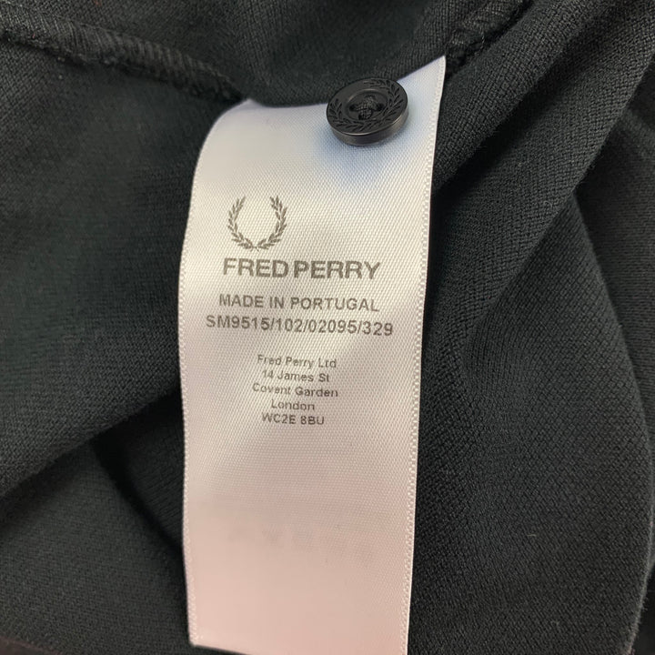 RAF SIMONS x FRED PERRY Size M Black Contrast Trim Cotton Short Sleeve Polo