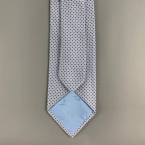 MICKY Light Blue Squares Silk Tie