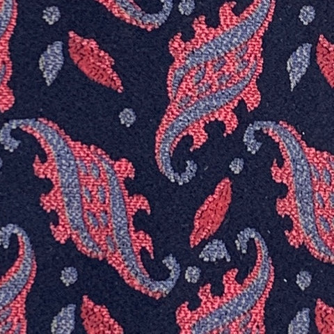 VALENTINO Cravate en soie motif cachemire multicolore bleu marine