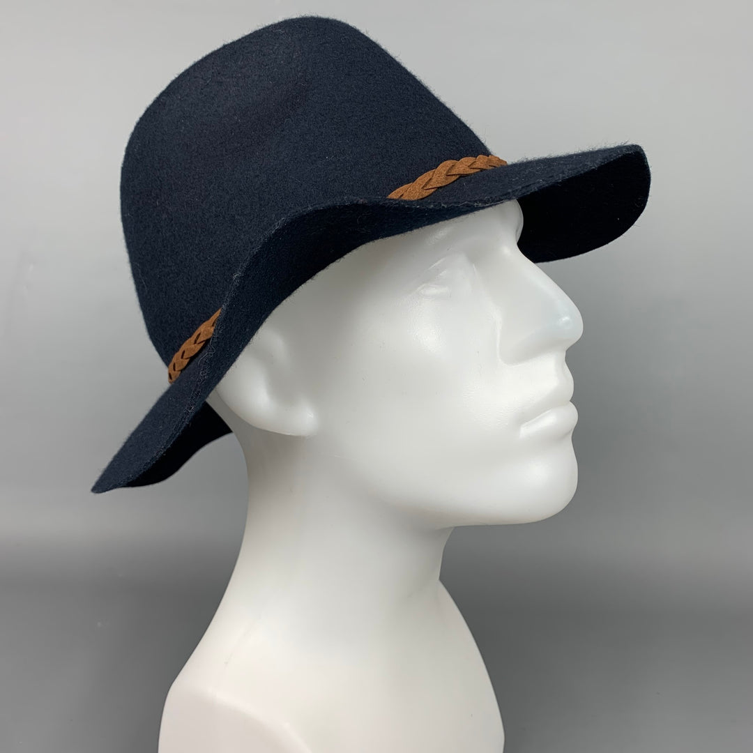 MICHAEL STARS One Size Navy Wool Fedora Hat