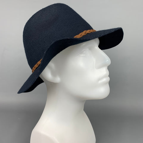 MICHAEL STARS Chapeau Fedora en laine bleu marine taille unique