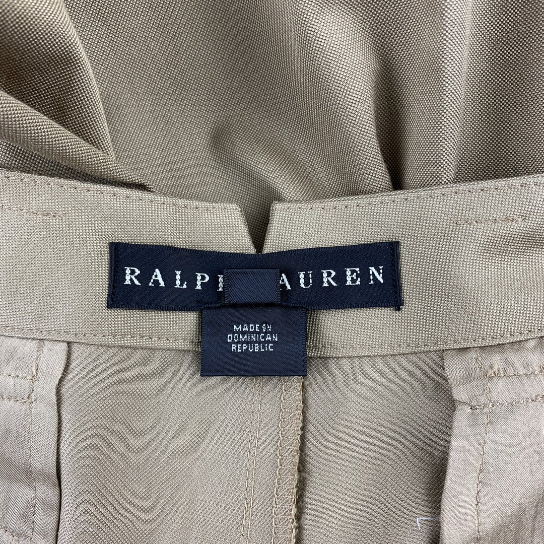 RALPH LAUREN Black Label Size 2 Khaki Cotton / Silk Wide Leg Dress Pants