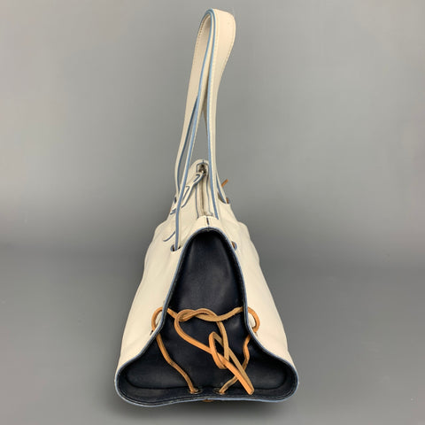 TOD'S Bolso de mano con asa superior de piel color hueso