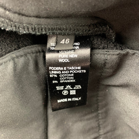 ROBERTO COLLINA Size 30 Black Textured Lana Wool Button Fly Casual Pants