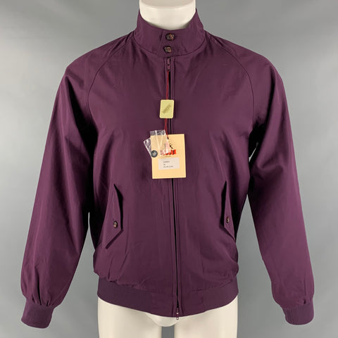 BARACUTA Talla 38 Chaqueta con cremallera de algodón burdeos