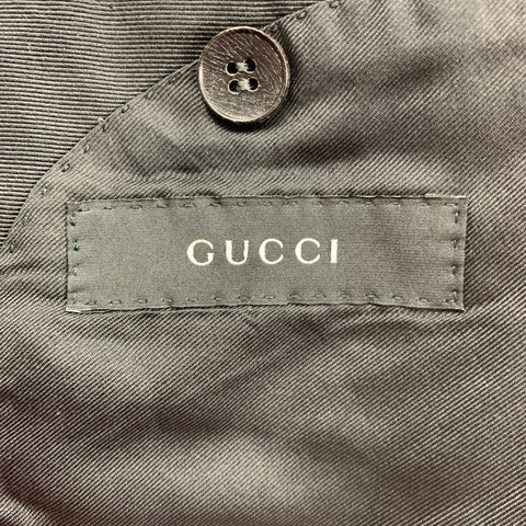 GUCCI Size 40 Grey Black Textured Rayon Blend Shawl Collar Sport Coat