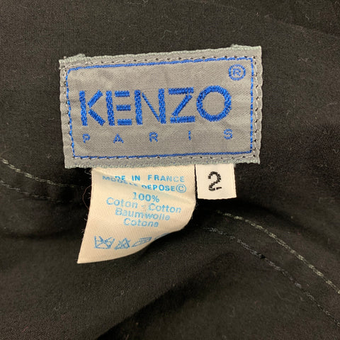KENZO Size M Blue White Black Stripe Cotton Single Breasted Suit