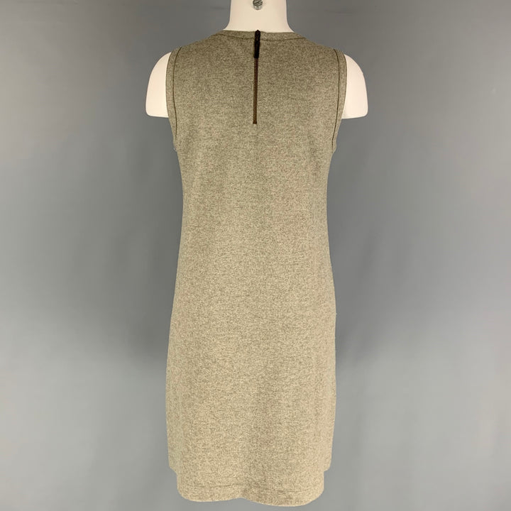 BRUNELLO CUCINELLI Size M Grey Wool Blend Heather Sleeveless Dress