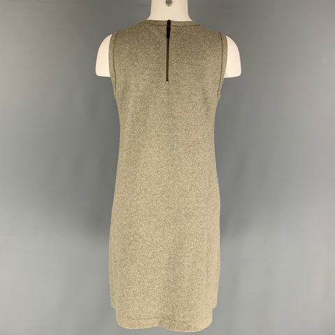 BRUNELLO CUCINELLI Size M Grey Wool Blend Heather Sleeveless Dress
