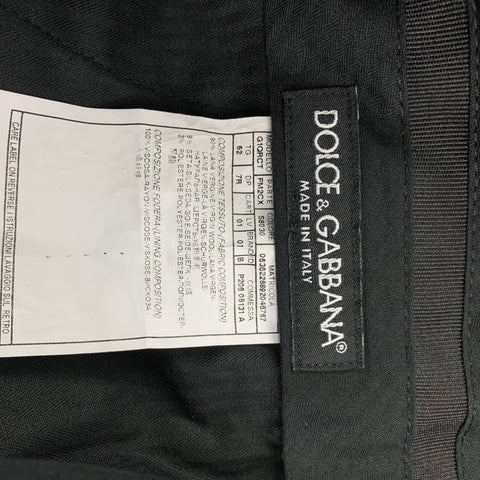 DOLCE & GABBANA Size 42 Regular Charcoal Black Wool Blend Vest Suit