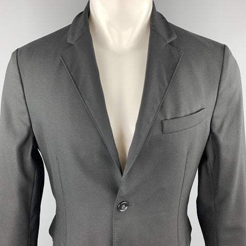 Z ZEGNA Size M Black Polyester / Wool Reversible Sport Coat