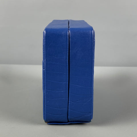 GERALEH MIZRAHI Blue White Leather Clutch Handbag