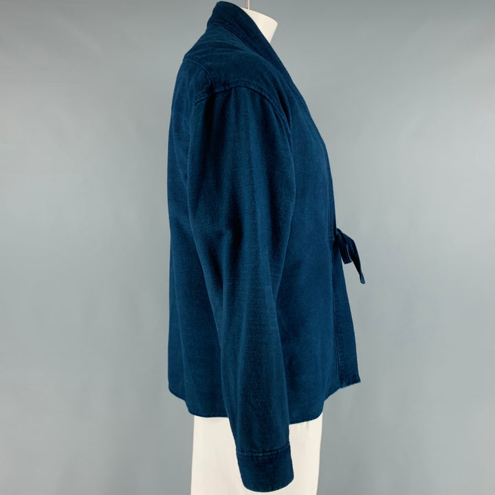 VISVIM Size L Indigo Cotton Lhamo Long Sleeve Shirt