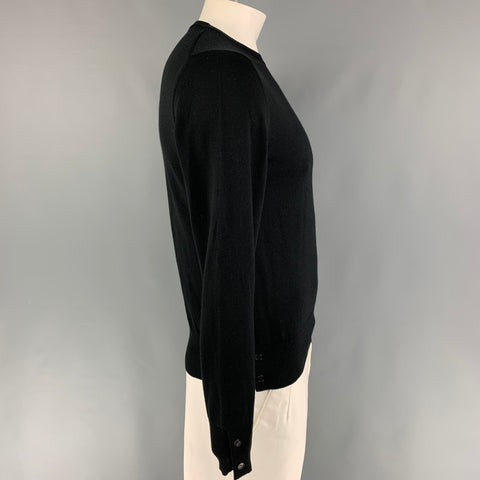 THOM BROWNE Size L Black Crew-Neck Pullover