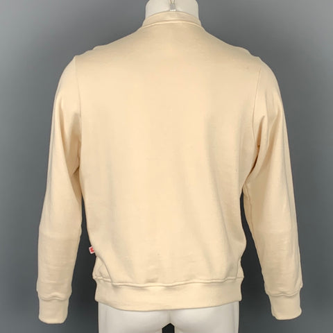 WALTER VAN BEIRENDONCK Woest F/W 16 Size M Cream Embroidery Cotton Crew-Neck Sweatshirt