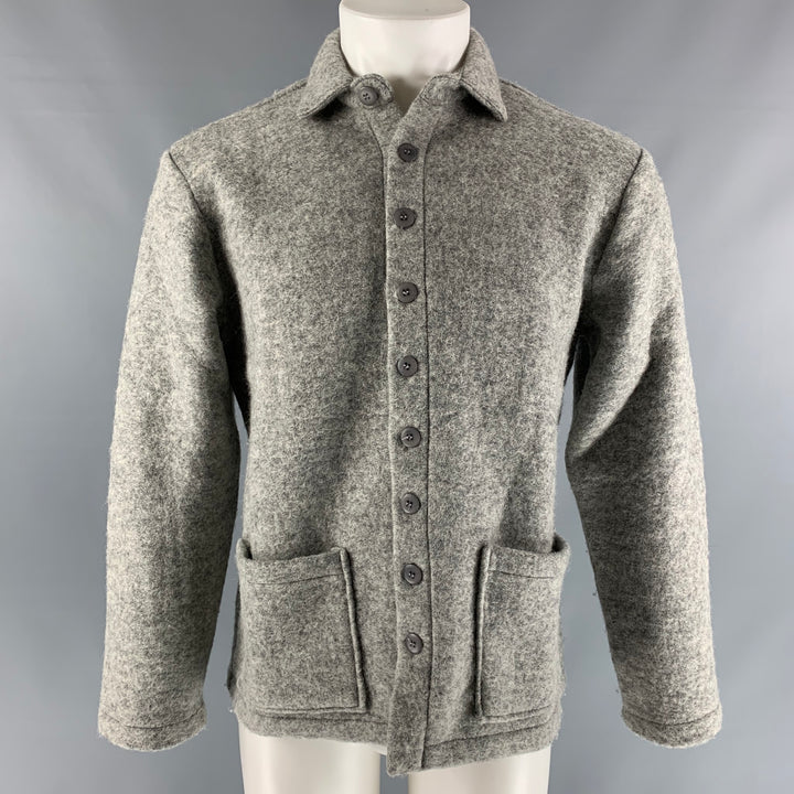 SUNNEI Size S Grey Heather Wool & Polyester Buttoned Jacket