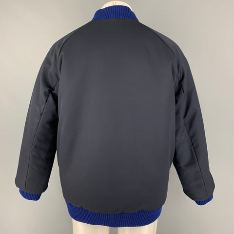 FENDI FW Capsule 2022 Size 40 Blue 3D Fragment Wool Reversible Bomber Jacket