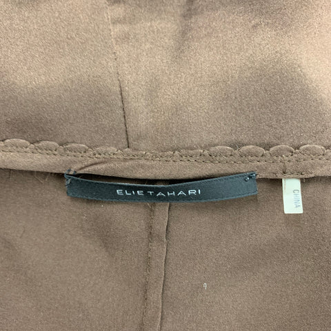 ELIE TAHARI Blusa camisola de seda marrón talla S