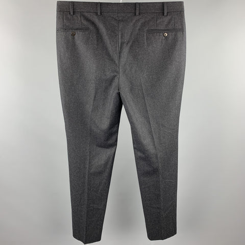 ERMENEGILDO ZEGNA Size 36 Charcoal Wool Zip Fly Dress Pants