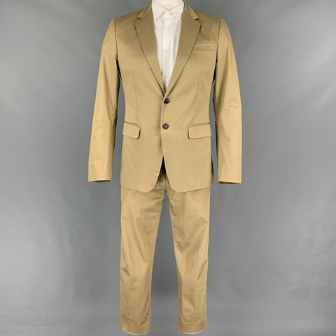 DSQUARED2 MANCHESTER Talla 42 Traje de solapa de muesca de algodón caqui
