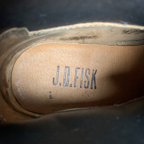 J.D.FISK Size 10.5 Black Leather Motorcycle Ankle Boots