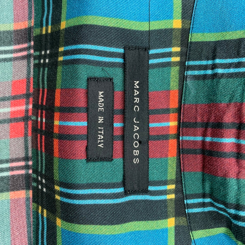 MARC JACOBS Camisa de manga larga con botones de viscosa a cuadros multicolor talla S