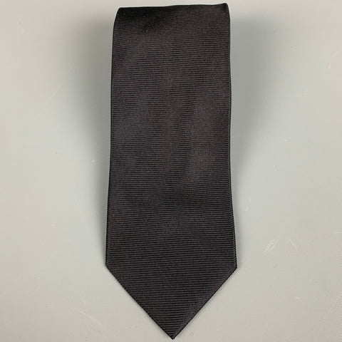 ERMENEGILDO ZEGNA Black Silk Twill Tie